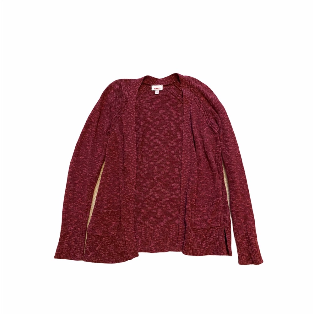 Red cardigan